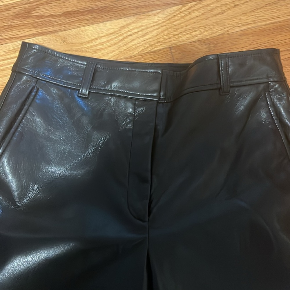 aritzia babaton black vegan leather wide leg pants - Picture 2 of 5